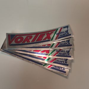LOT DE 5 AUTOCOLLANTS VORTEX CHROMÉS